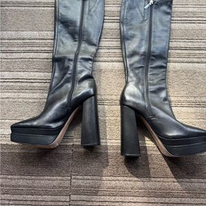Schultz Black Heeled Knee-High Boots